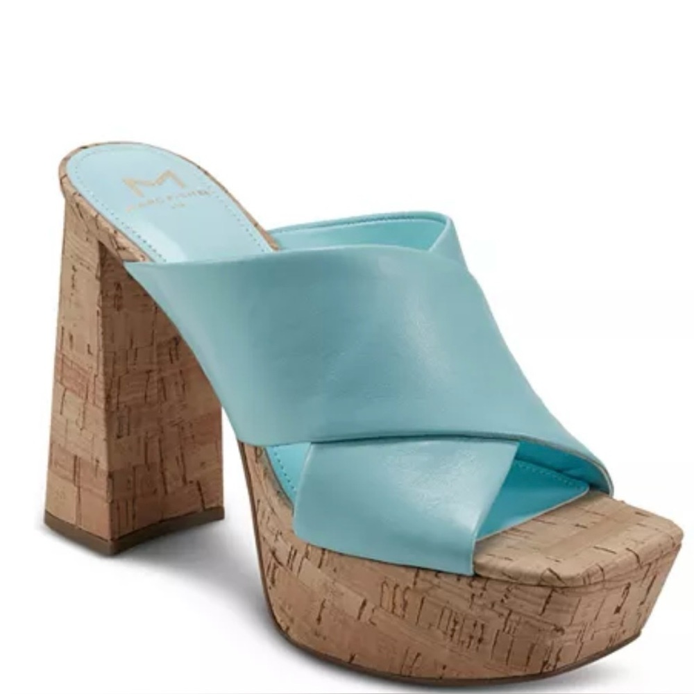 Marc Fisher Women's Farlow Slip On Crisscross Platform High Heel Sandals